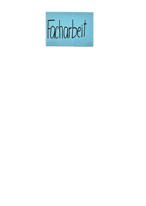 Zeigt einen blauen Klebezettel mit der Aufschrift "Facharbeit"